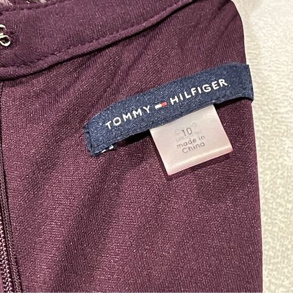 Tommy Hilfiger a-line Elegant Purple long sleeve Dress size 10 - Picture 9 of 14
